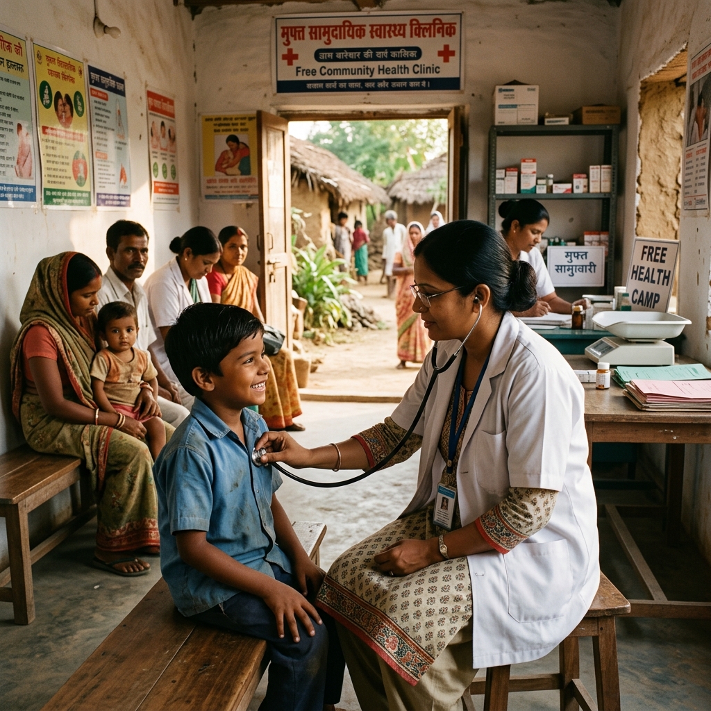 Rural healthcare mobile clinic clinic set up by MWF NGO